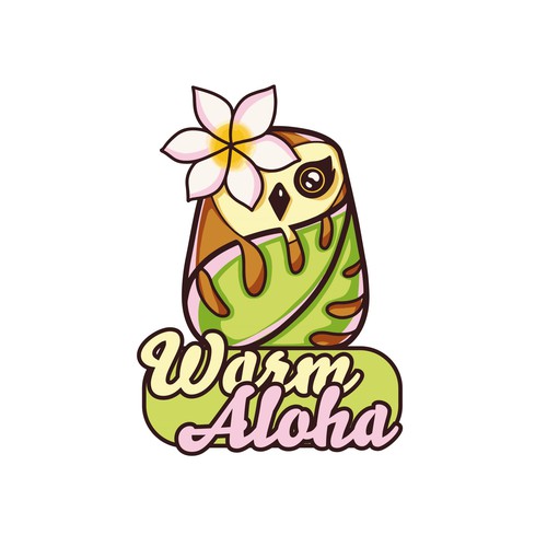 Logo with island feel with a kawaii owl anime mascot for Hawaii website Design by asgushionka