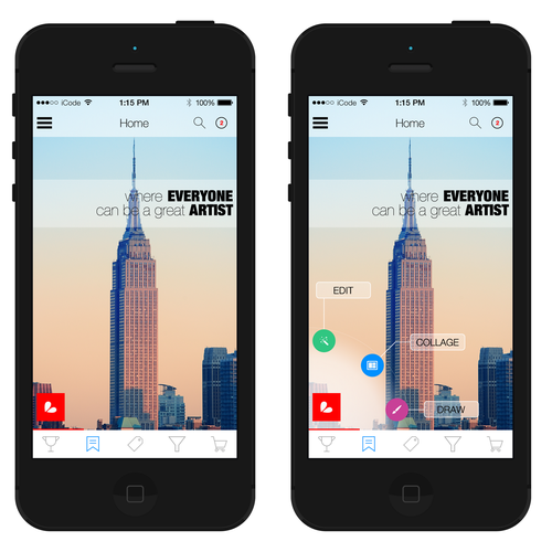 Award winning design for best in class mobile app PicsArt Design by muchanis