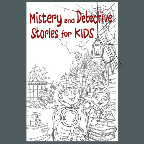 Book cover for "Mystery And Detective Stories For Kids" Design by KARNAD oge