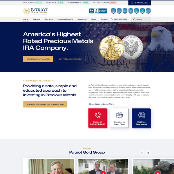 Design by thecreatv titled "Patriot Gold Group website redesign"