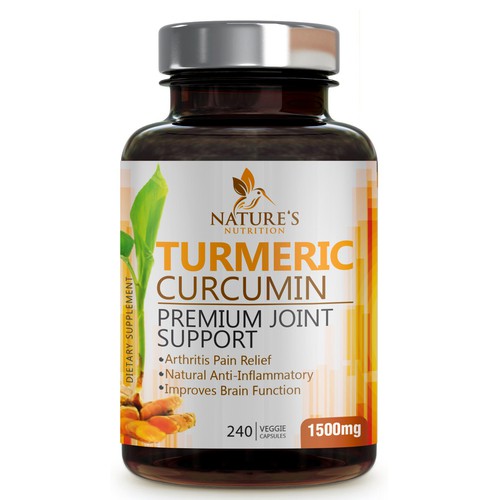 Nature's Nutrition needs a "beautiful label" for its Turmeric Extract bottle Design by agooshe
