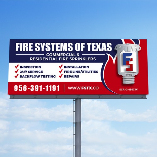 Eye catching B2B fire sprinkler signage Design by ATcom