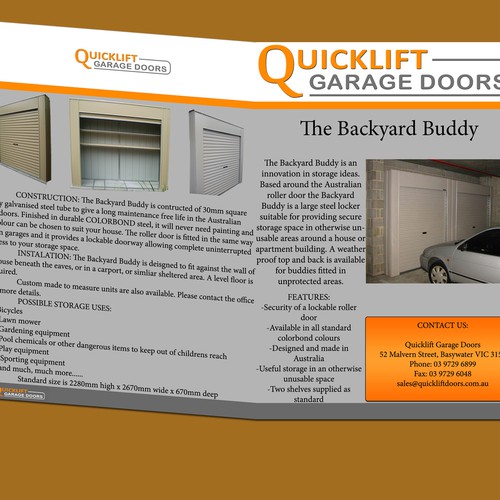 Help Quicklift Garage Doors With A New Brochure Design