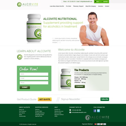 Create a Stunning Homepage for Vitamin Supplement - Guaranteed Award! Design réalisé par Make Mobi