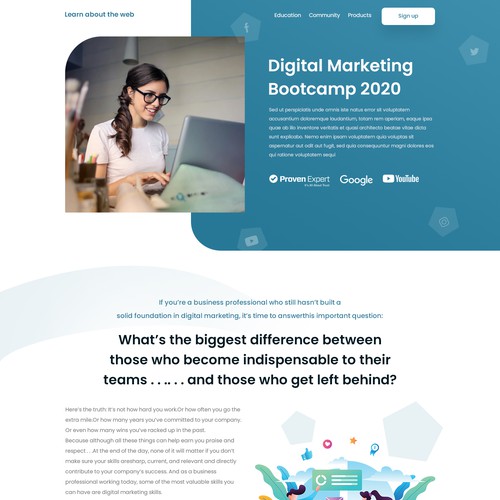 Landing page design contest entry by MercClass