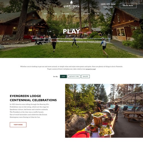 Designs | Yosemite Hotel/Lodge Website Design | Web page design contest