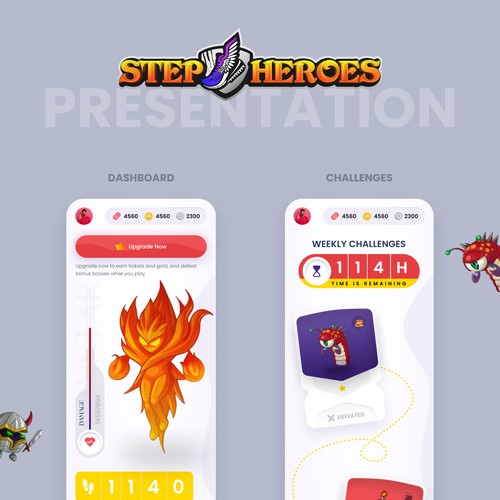Design the app for StepHeroes, a new and innovate fitness game Design by MercClass