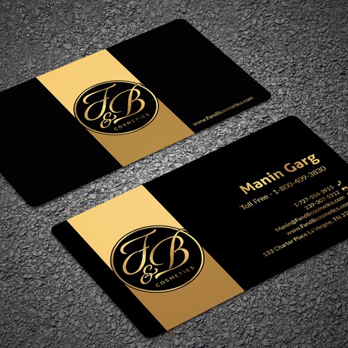 Black & Metallic Gold Business Cards Réalisé par Seerat Razzaki