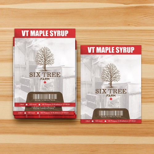 First ever production Maple Syrup Stick label Design by Munez Studio