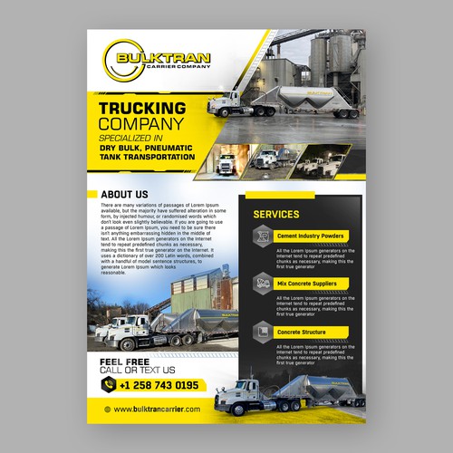 Trucking company marketing flyer Design by Logicainfo ♥
