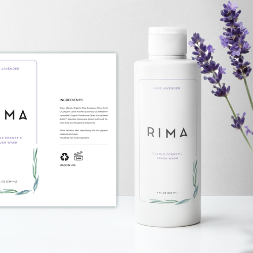 Minimalist Label for a luxury brand of cosmetic brush washes Design by miljandesign