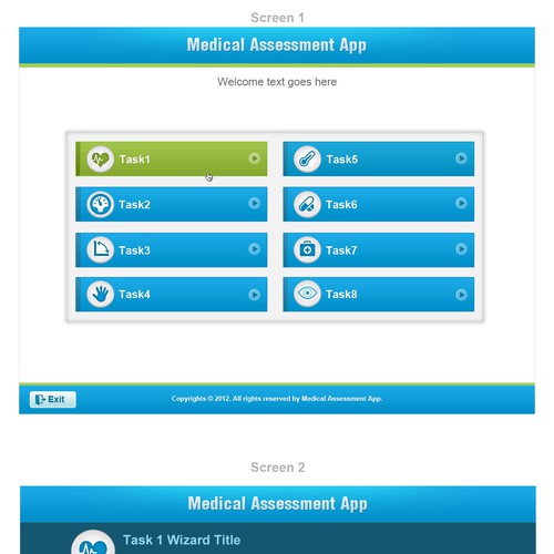 Interactive medical app for use by therapists and patients Design by Pixelligent Designs