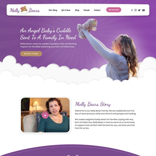 99nonprofits winner modern teddy bear website redesign Web page