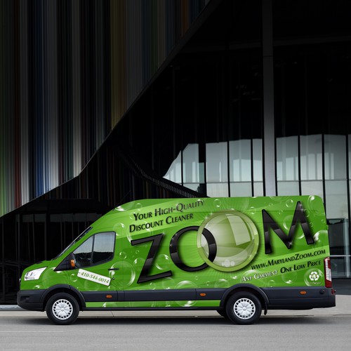 Zoom Dry Cleaning van wrap for eco-friendly one-price cleaner Design by J.Chaushev