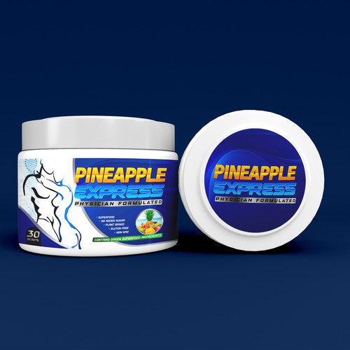 Label Design Pineapple express, A mens sexual supplement Design by susubayramm (insta)