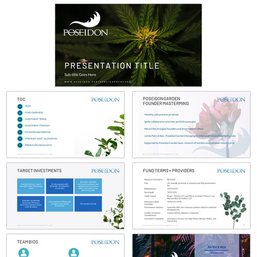 Visually stunning pitch deck template for a cannabis VC fund to appeal to investors-ontwerp door AndrewDigger