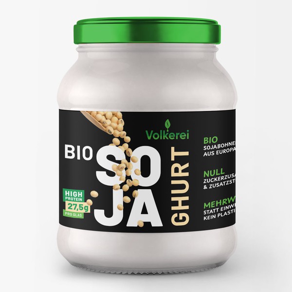 Etikett für Sojaghurt