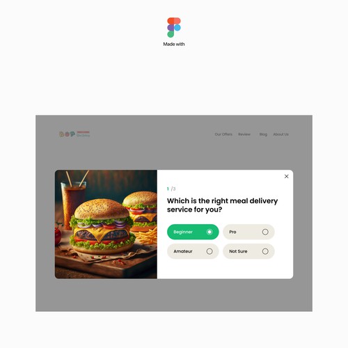 Engaging quiz feature design for product comparison website Design by DezainHub