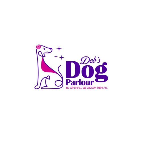 clean, fun lines incorporating dogs for grooming Design by i-ali