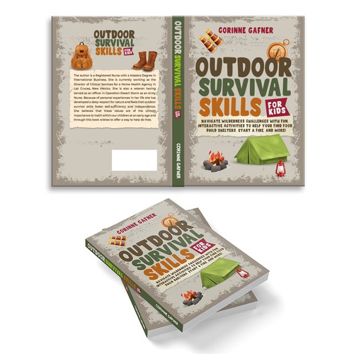Design di I am looking for a fun and inviting cover for my book on Outdoor survival skills for kids. di AdryQ