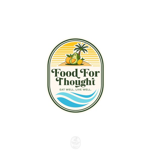 Fresh, Playful Island-Inspired Logo for Food For Thought – Organic Café & Market in the Florida Keys Design by norzone