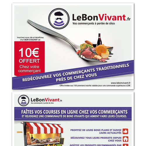 "Créer un flyer pour la marketplace de votre boulanger, boucher, poissonnier, etc." winning Postcard, flyer or print