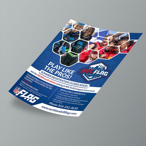 Exciting NFL FLAG Youth Football Flyer for Schools Design by Xnine