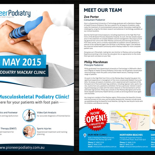 Create a killer A4 flyer for a new Podiatry (Foot Doctor) Clinic