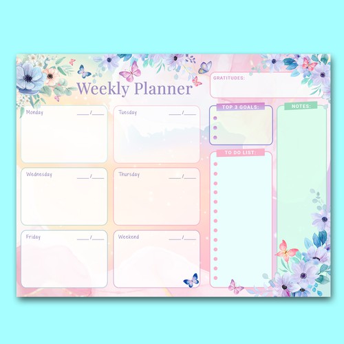 Design Design a weekly planner template with graphical elements. di Rav Astra