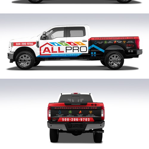 Design di New vehicle Wrap for a Restoration truck di Duha™