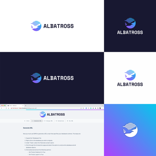 Create a logo for Albatross, a database migration tool. Design by m.alvn™