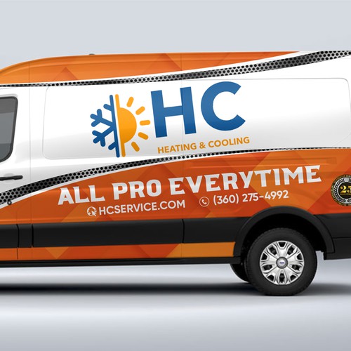 Design a Heating and Cooling Co Wrap in Orange Design by AdrianC_Designer✅