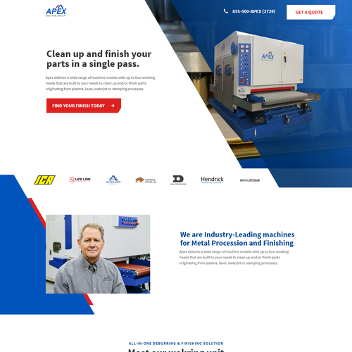 B2B Industrial Machinery - Lead Gen. "Welcome" Landing Page - TONS of Assets Included Design by citivine