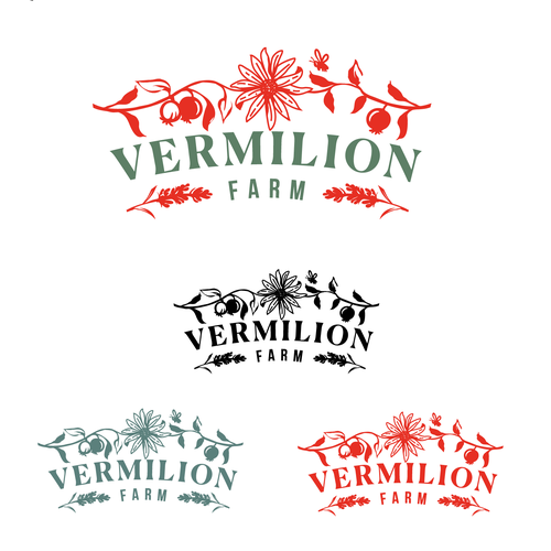Vermilion Farm, new small farm logo and branding Design by curtis creations