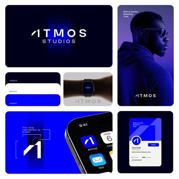 Design by Wakil Uddin titled "ATMOS Studios — Modern Identity with Meaningful Minimalism"