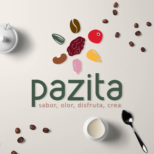 buscando un logo para Pazita, que quiere dar sabor en la cocina Design by IvanFO