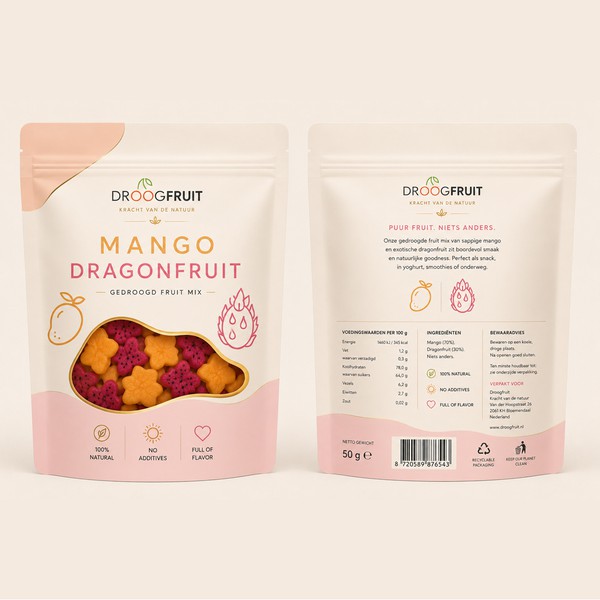 Design by webyoupro titled "Minimal Premium Packaging for Dried Fruit Mix"