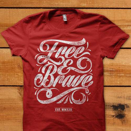 Trendy t-shirt design needed for Free & Brave Réalisé par daanish