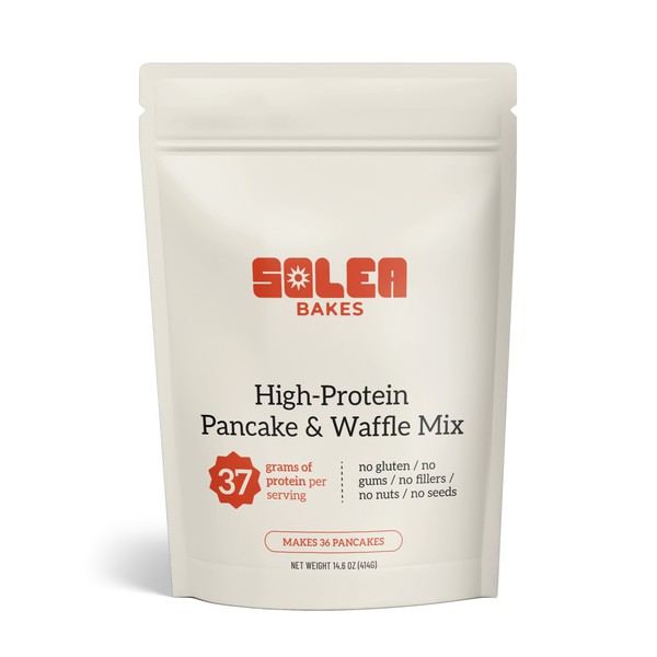 Design by Calin-H titled "SOLEA BAKES High-Protein Pancake & Waffle Mix"