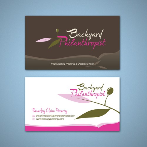 Backyard Philanthropist needs a new business card design Design by Tcmenk