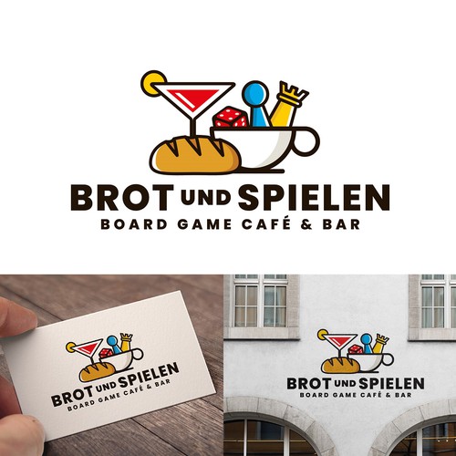 Logo for a Board Game Cafe & Bar with cozy vibes and geeky elements Design by fashionabledesigner