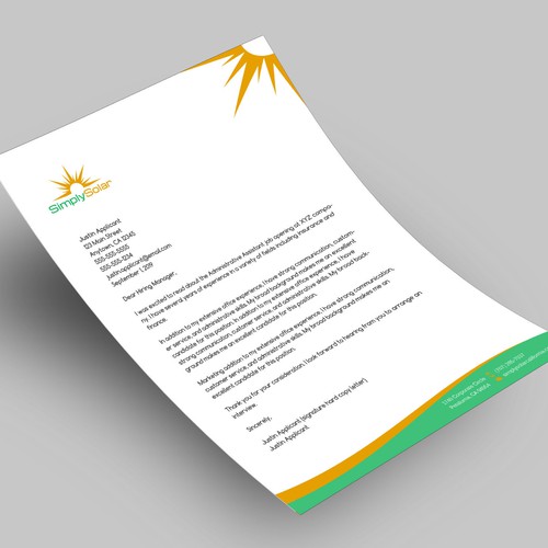 "Renewable Energy Company Letterhead" Design réalisé par Xclusive16