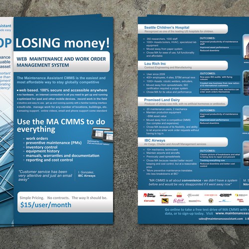 Help Maintenance Assistant Inc. with a new postcard or flyer Design by zzzmaja