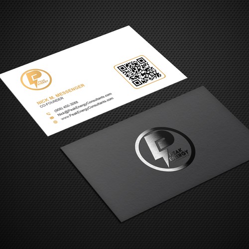 Modern Business Card Design for Electric Energy and Solar Company Design by VIVID_Design.