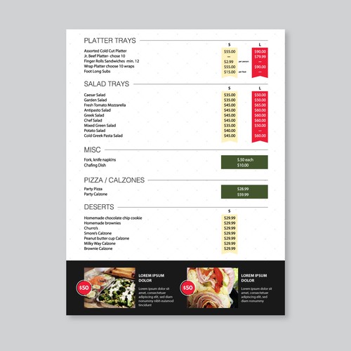 Love Food??? Create a modern, stylish Catering Menu for Anthony's Design by Artlock16