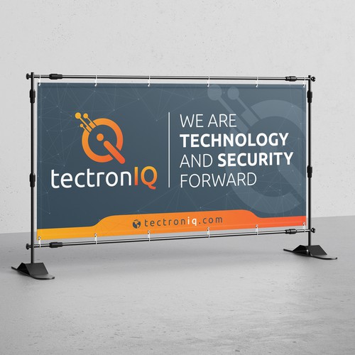 Simple trade show banner for technology company Design by Sketch Media™