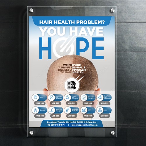 Hair transplant poster - eye catching and business orientated Diseño de pafofo99