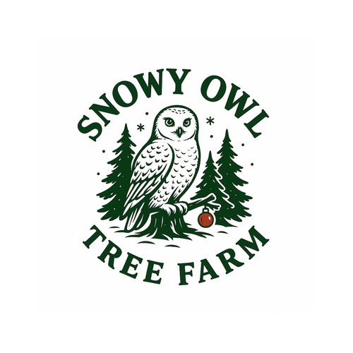 Snowy Owl Christmas Tree Farm ---LOGO COMPETITION! Design by #hjp
