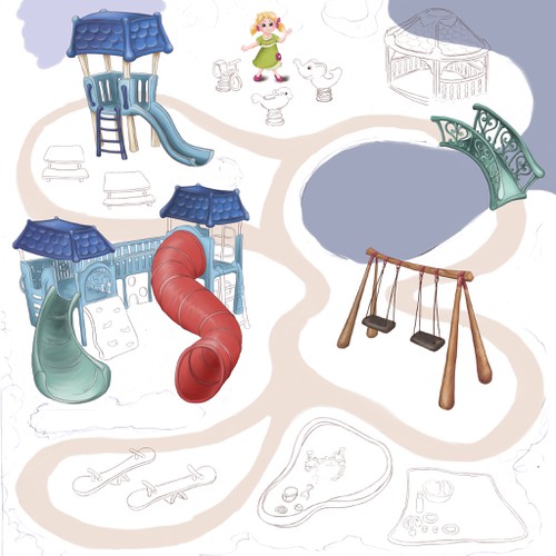 Create an interactive story telling set with board and characters Design by Hattifant