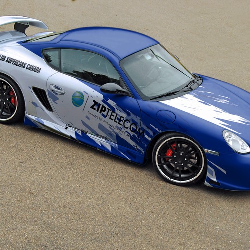 Create a clean looking marketing / track car wrap concept for a technology / telecom company Réalisé par rizadeli